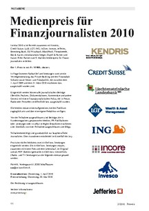 Medienpreis für Finanzjournalisten 2010